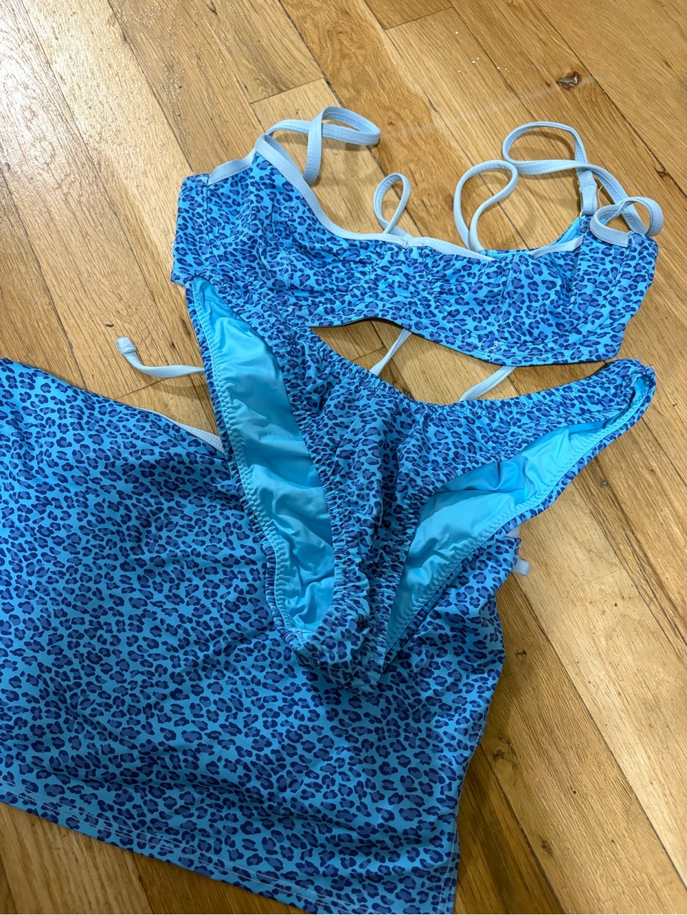 Frankie's Bikinis Blue Leopard Print Two-Piece Bikini